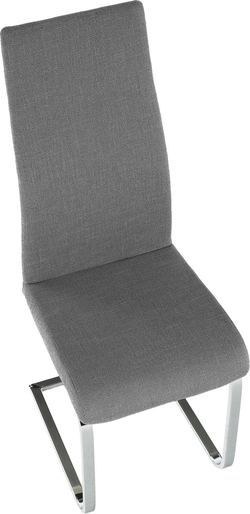 Étkezőszék, szövet sötétszürke/króm, AMINA