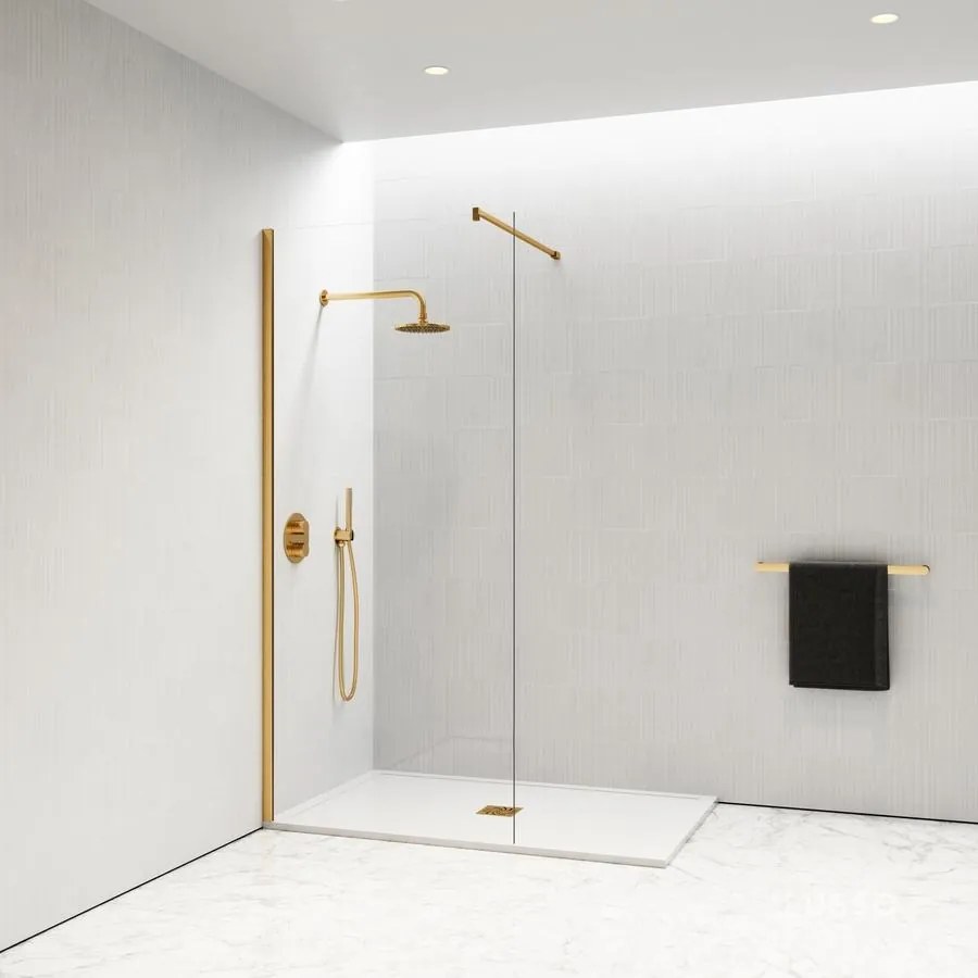 Walk-in Gold zuhanyfal 90, 200cm, 8mm, NANO