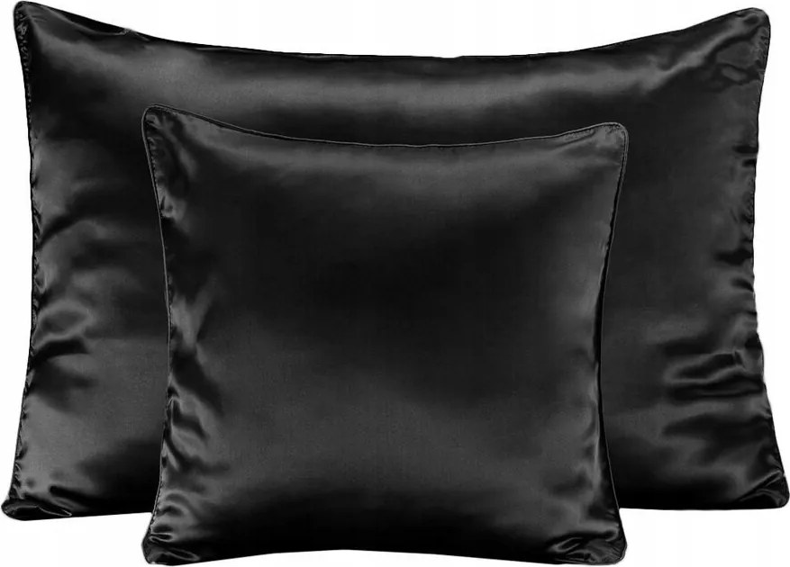 100% Selyem párnahuzat 50x70 párnahuzat Ágyneműhuzat fekete