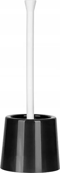 Wc kefe fekete kerek műanyag nyitott rozsdamentes Juypal Hogar