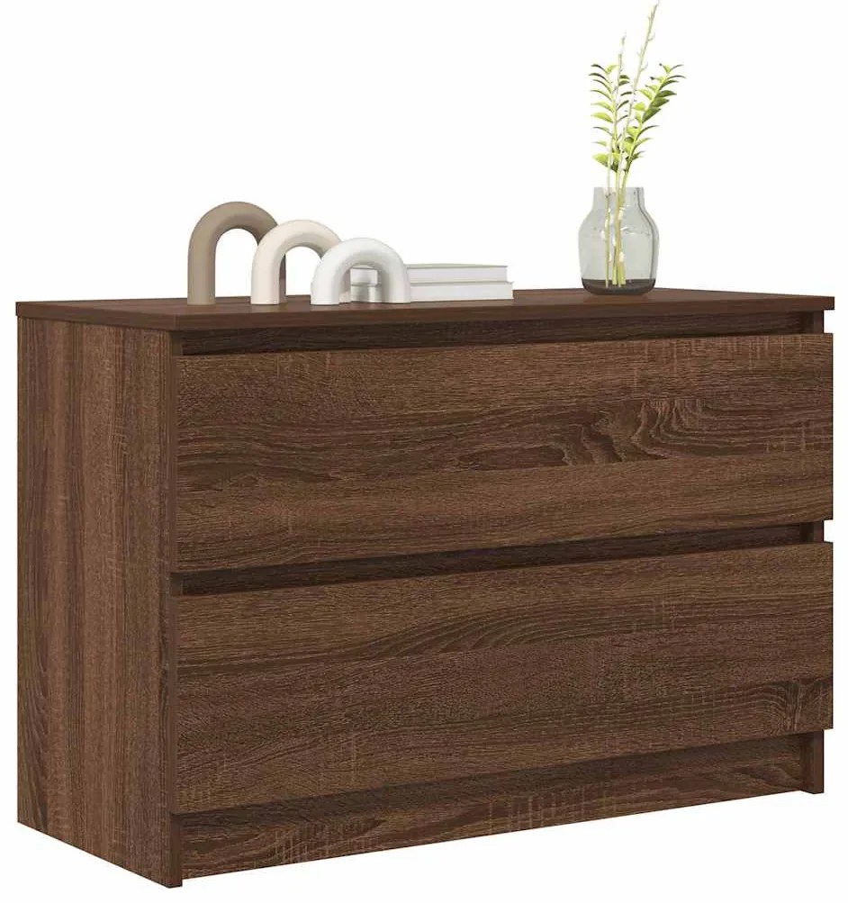 barna tölgyszínű szerelt fa TV-szekrény 80x35x54 cm