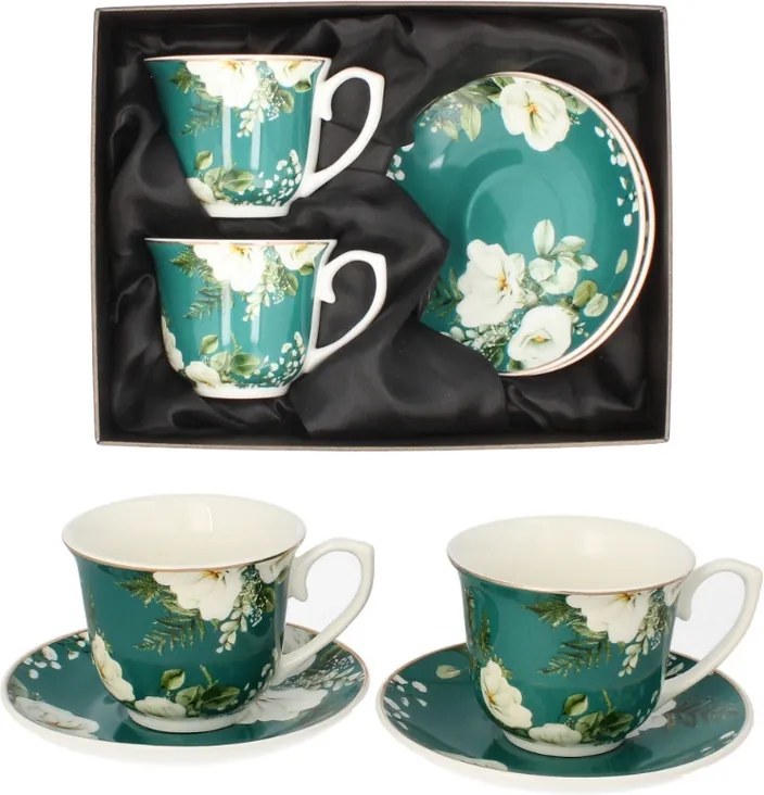 Csésze szett 2+2 Livello virágos csésze díszített porcelán csésze