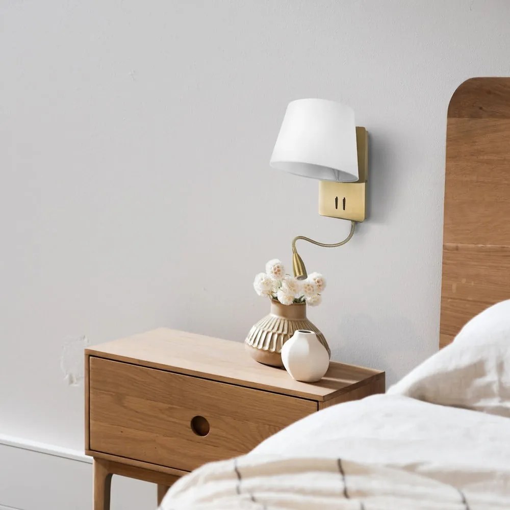 Fehér-bronzszínű fali lámpa – SULION