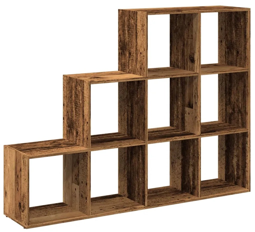 3 szintes antik színű elválasztó könyvespolc 137,5x29x103,5 cm