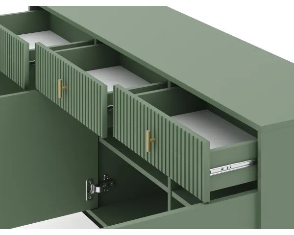 SUE komód zöld/fekete