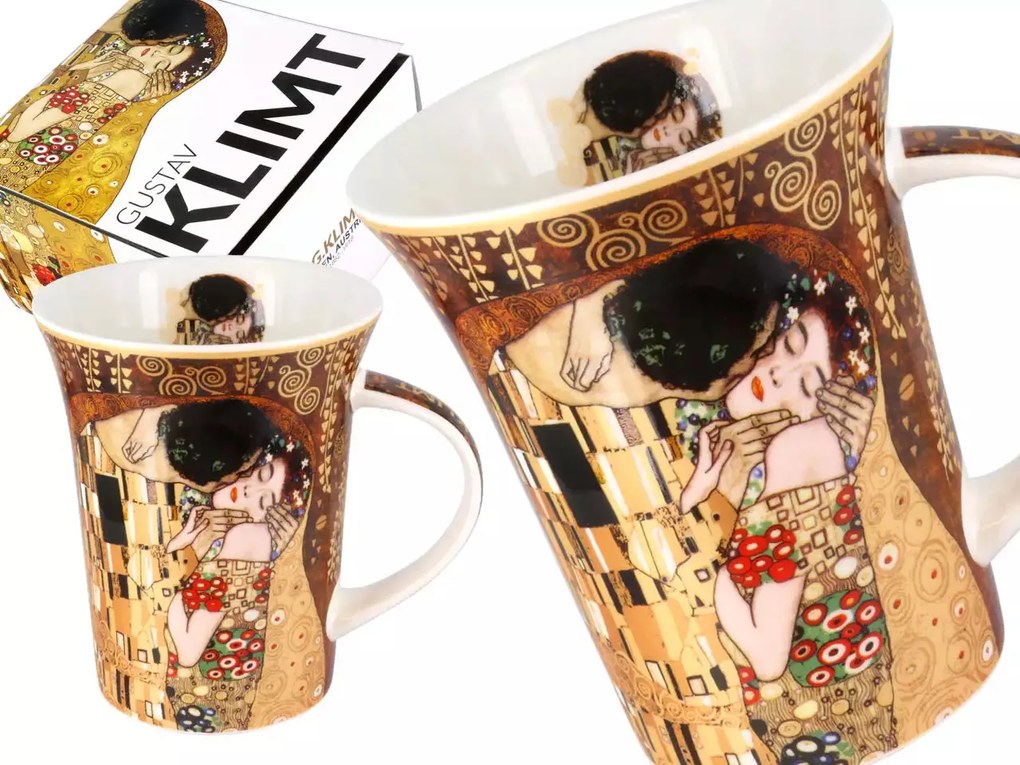 Klimt porcelán bögre díszdobozban A Csók 350 ml