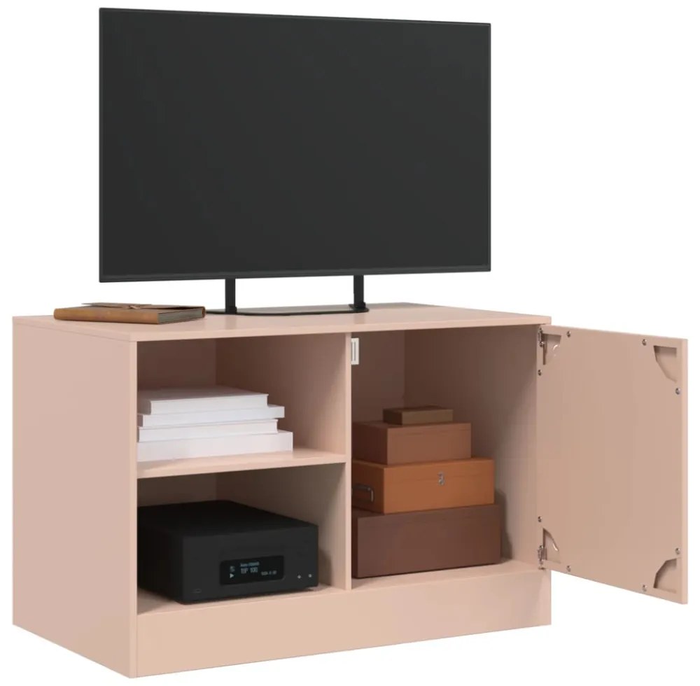 rózsaszín acél TV-szekrény 67 x 39 x 44 cm