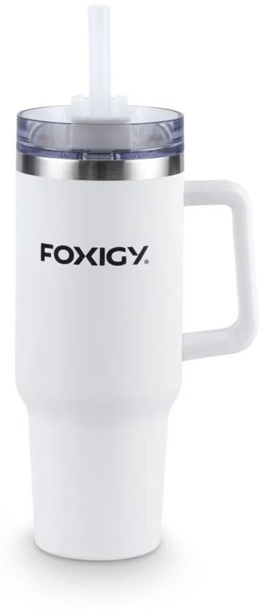 Autós thermo bögre szívószállal 1200 ml fehér