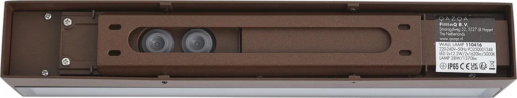 Ipari kültéri fali lámpa rozsdabarna 38cm LED-del IP65 - Hannah