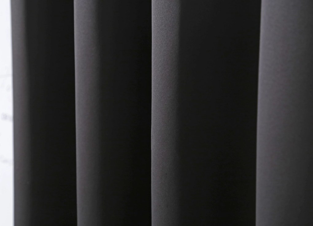 OXFORD fekete függöny 140x250 cm Felfüggesztés: Fém gyűrűk