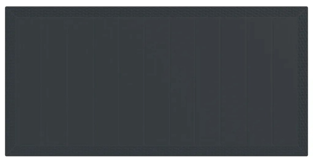 Kerti Asztal Antracit 200x100x73 cm Poli Rattan