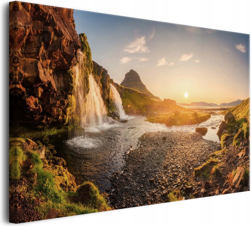 Vászonkép a nappaliba Fali dekoráció Tájkép Vízesés 80x120