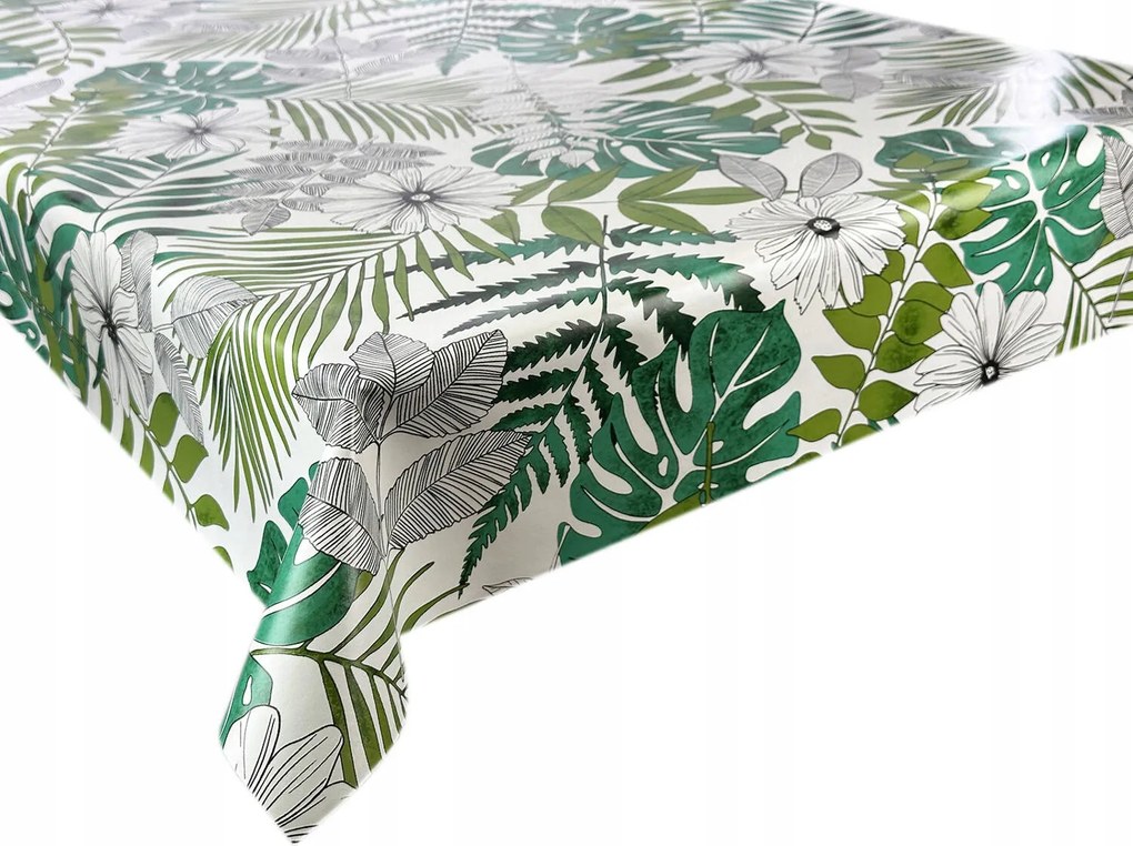 Cerata méteráru Abrosz Cerata méret Zöld levelek Virágok 280x140 cm