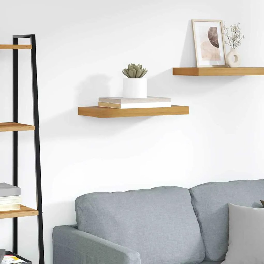 vidaXL Falpolc Falra szerelhető tárolóval Barna 50 x 23 x 4 cm Faanyag