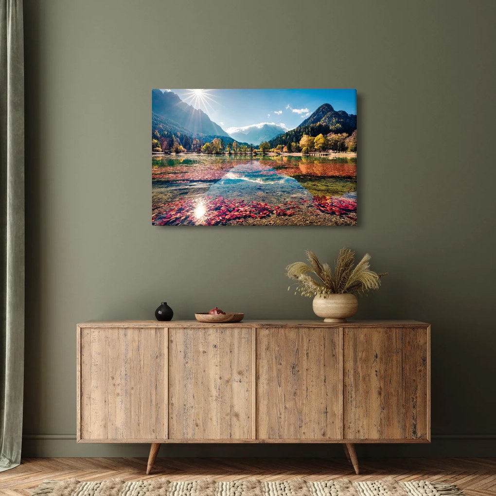 Kép - Jasna-tó, Gozd Martuljek, Júliai-Alpok, Szlovénia (90x60 cm)