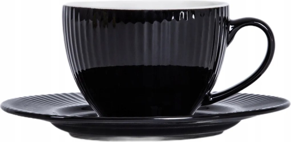 Csésze Csészealjjal Fekete 240ML Homla
