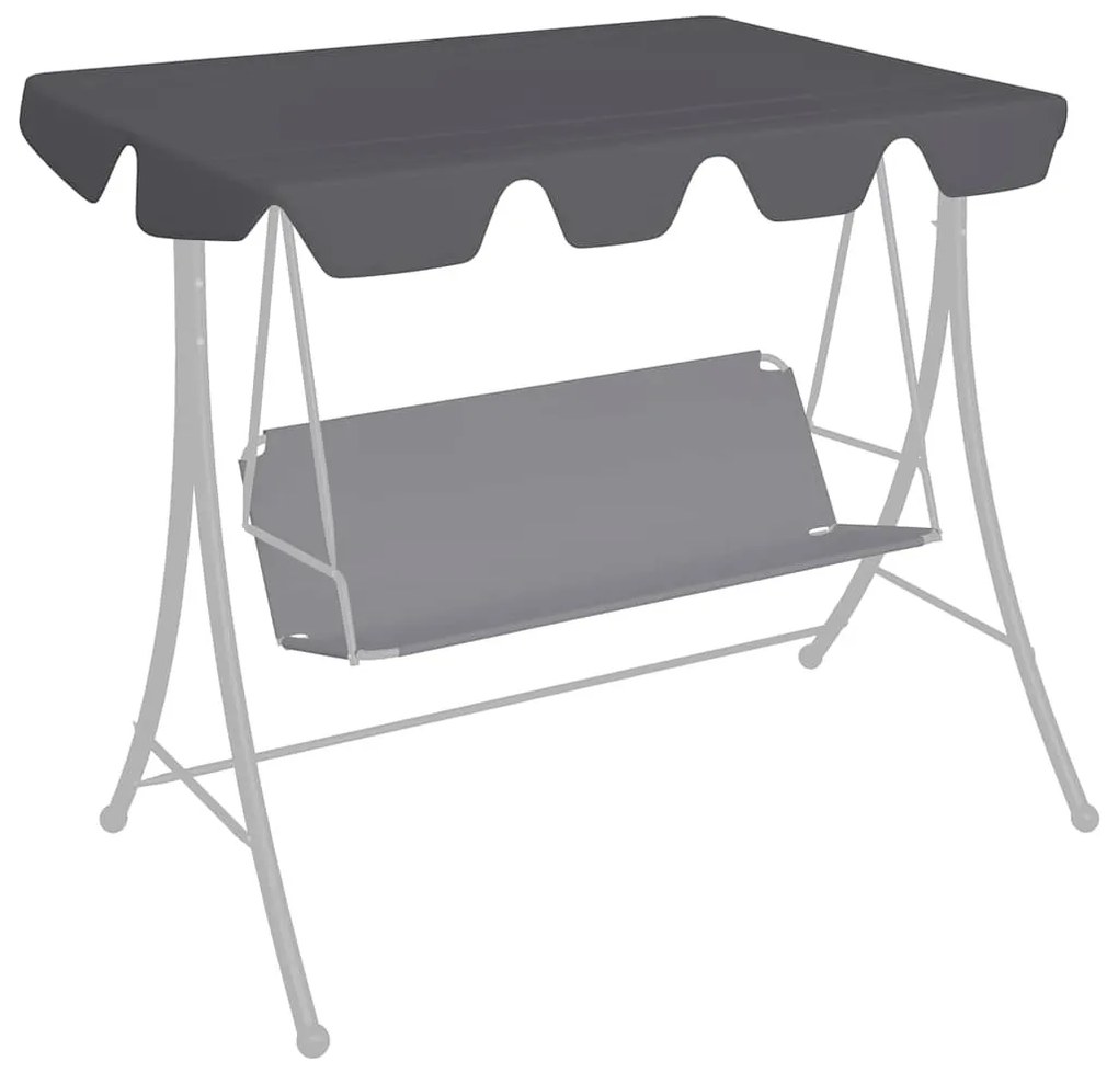 antracit csere ponyva kerti hintaágyhoz 150/130 x 105/70 cm