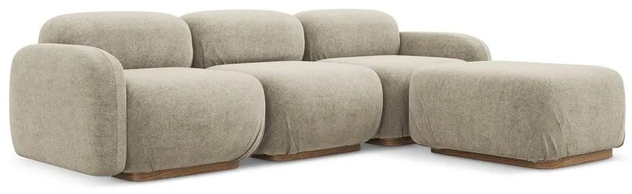 Bézs buklé moduláris sarokkanapé Ailani – Makamii