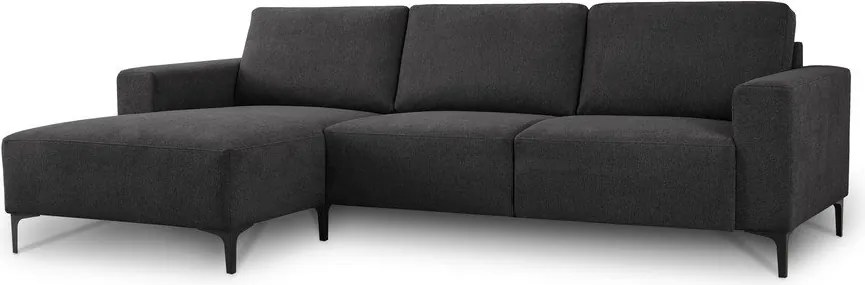 Antracitszürke zsenília sarokkanapé (bal oldali-heverő résszel) Fabian – Scandic