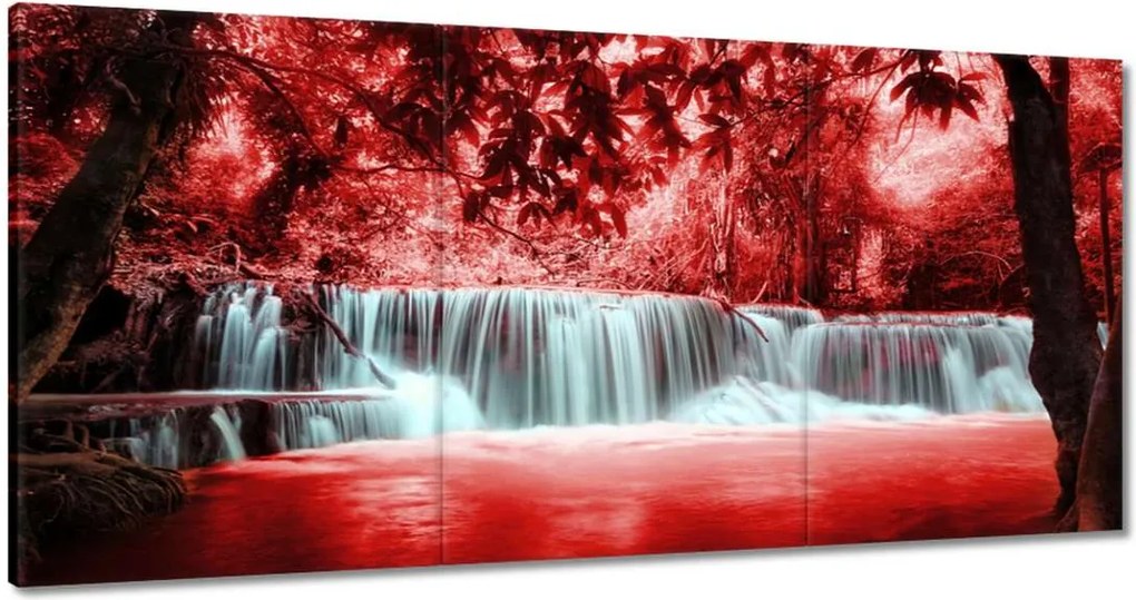 Vászonkép 180x90 Vörös vízesés Kaszkád