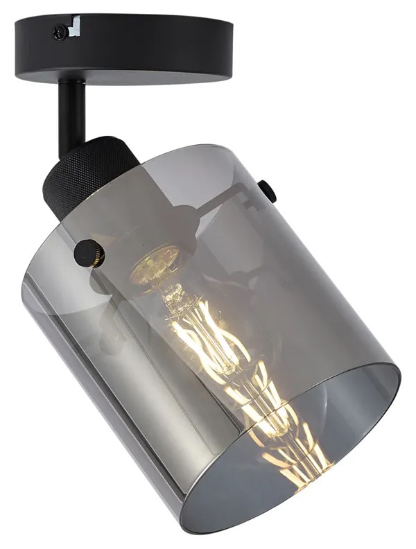 Design fali spotlámpa fekete füstüveggel - Domo