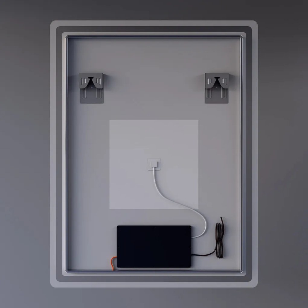 Álló fürdőszobai LED tükör 70x90cm | Gesztusvezérlés - Páramentesítő - Fényerő és színhőmérséklet szabályozás | Welland Type20V