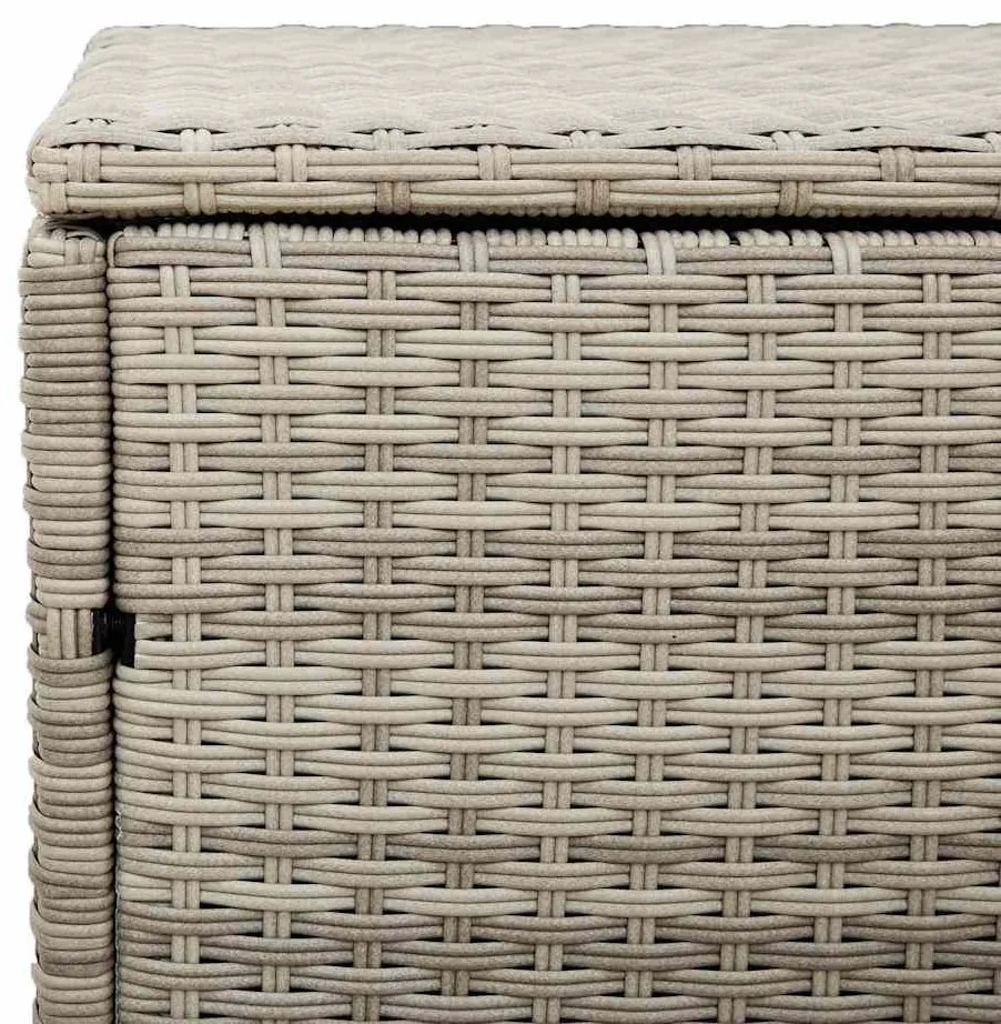 világosszürke polyrattan kerti tárolóláda 220x50x58 cm