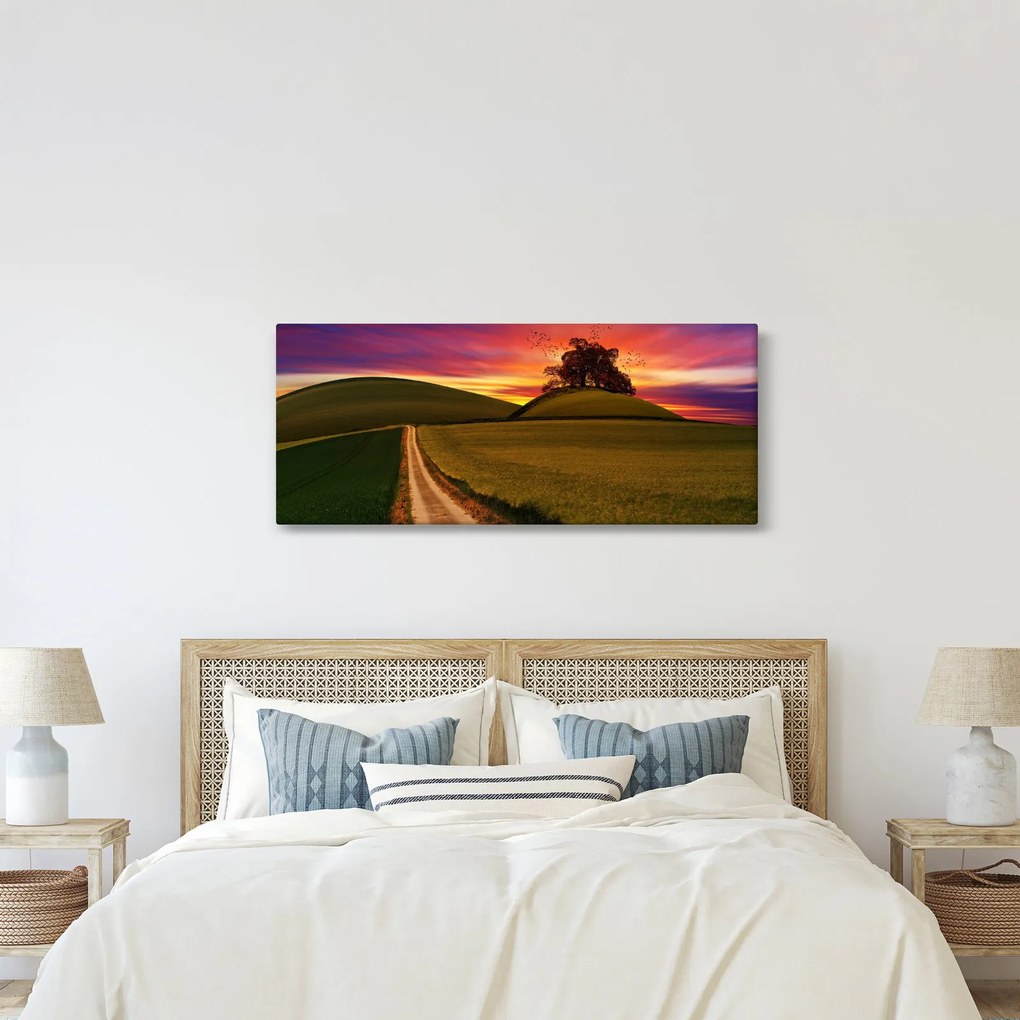 Mező és a színes ég képe (120x50 cm)