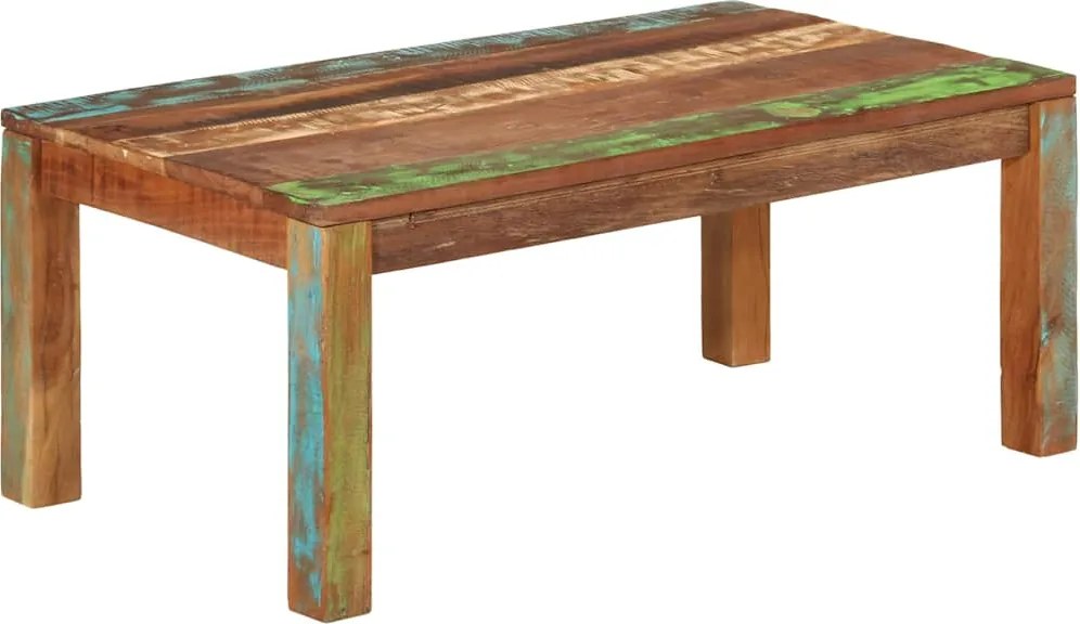 vidaXL dohányzóasztal 110x55x40 cm Tömör, újrahasznosított fa