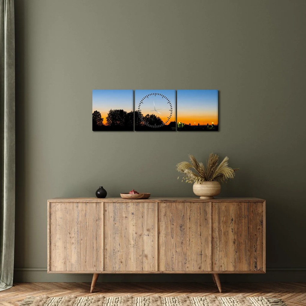 A naplemente képe (órával) (90x30 cm)