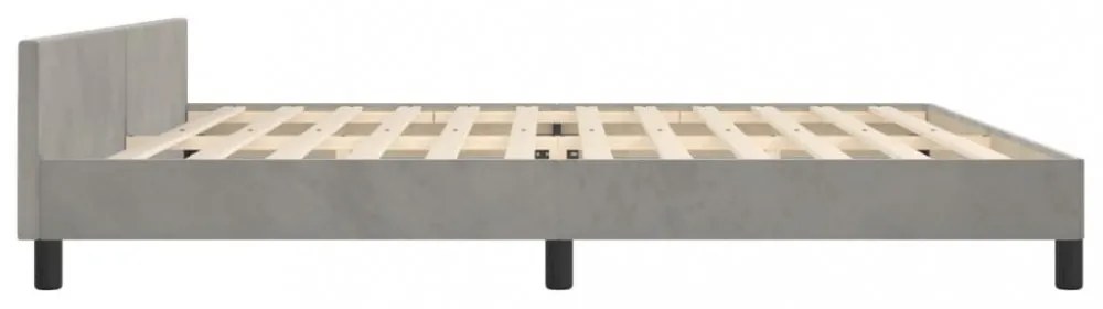 világosszürke bársony ágykeret matrac nélkül 200 x 200 cm