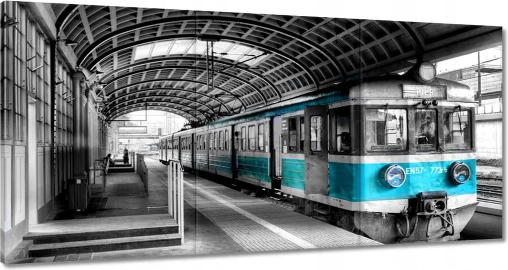 Vászonkép 180x90 Türkiz vonat Pkp