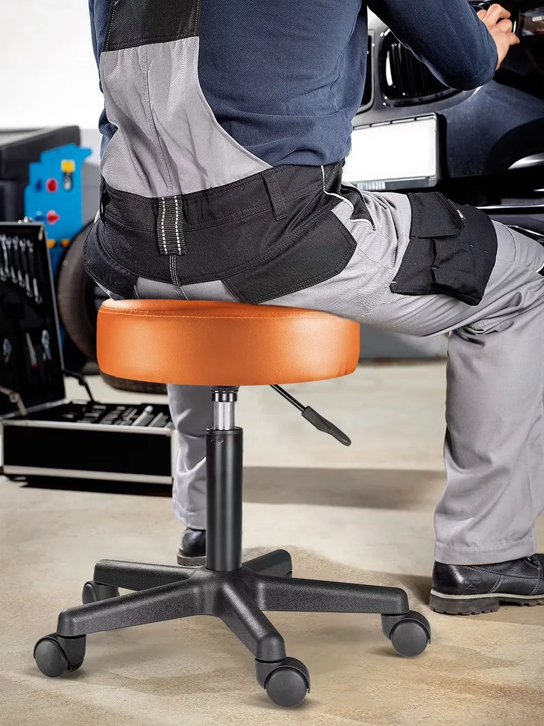Casaria® Gurulós puff - narancssárga