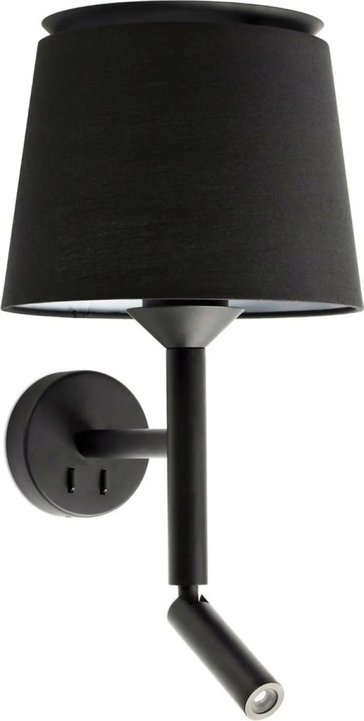 Faro Savoy fali lámpa fekete olvasólámpával, E27, Led, IP20