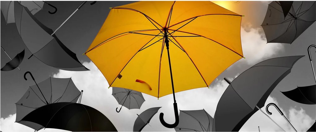 Egy sárga esernyő képe (120x50 cm)