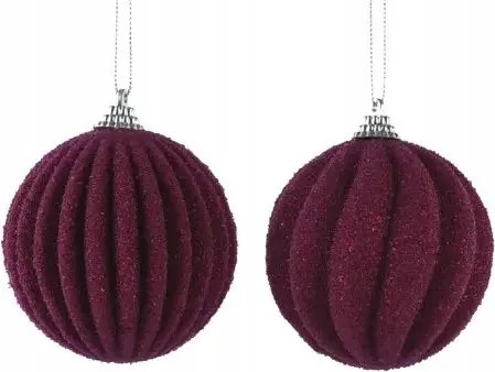 Karácsonyi hungarocell gömb rózsaszín/ lila fukszia 8cm