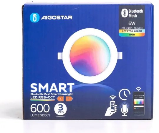 Aigostar-KÉSZLET 3xLED RGBW Dimmelhető függesztett mennyezeti lámpa MESH 6W/230V 2700K-6500K átm. 11,5cm