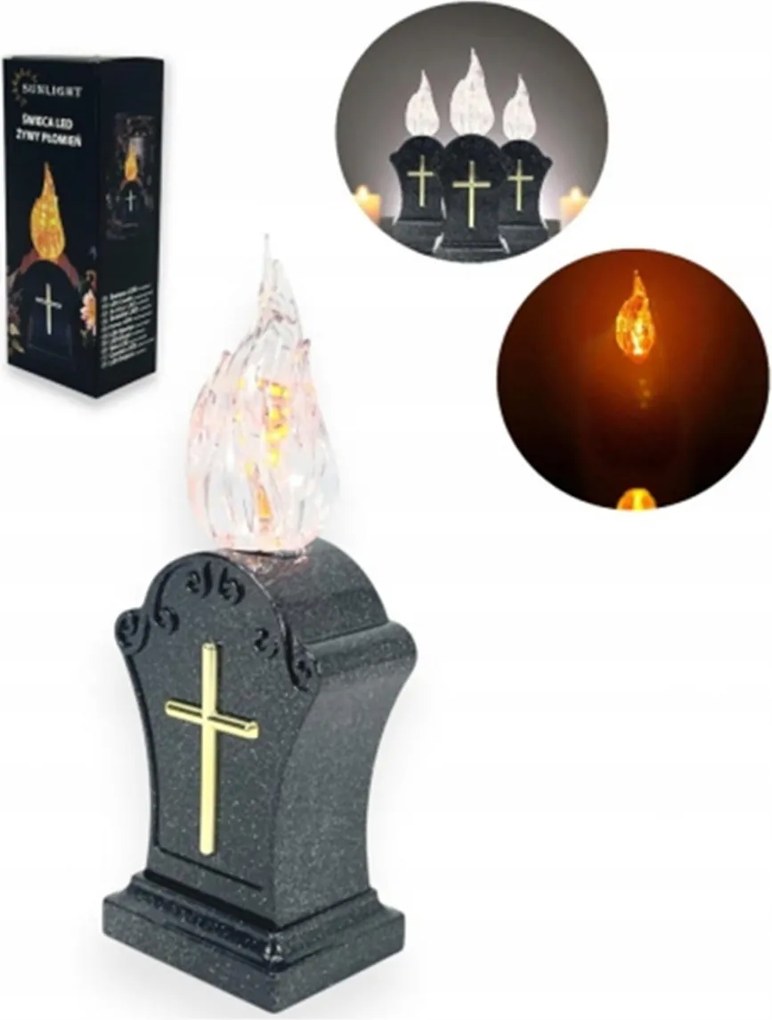 Led Mécsestartó Utántöltő Élő Láng 17cm Fehér Meleg