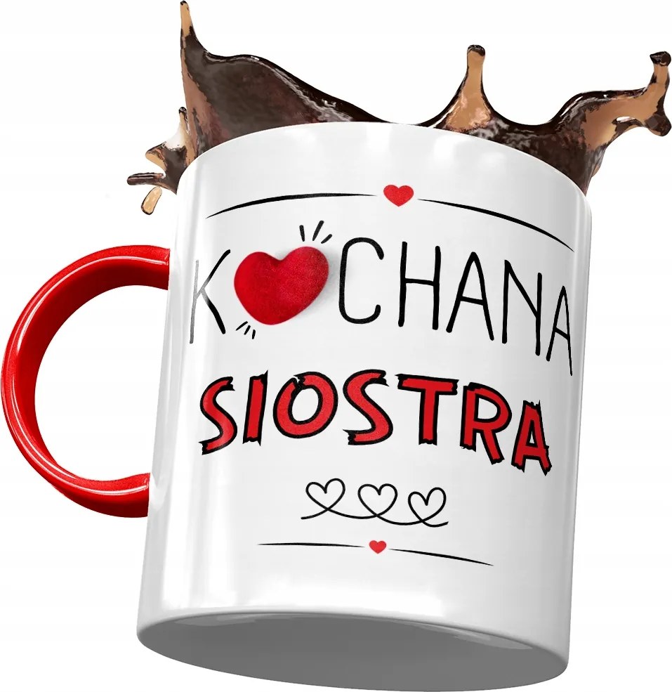 Piros Bögre Nővérnek Születésnapra Ajándék Nyomtatott Fotóval