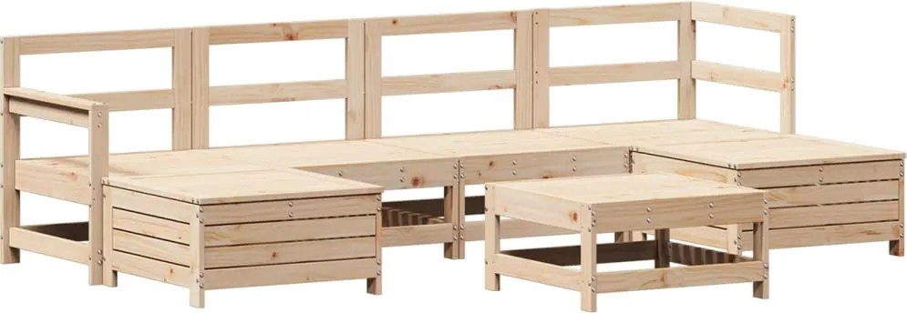 vidaXL 7 részes tömör fenyőfa kerti kanapészett