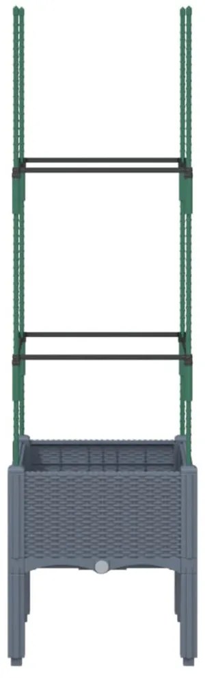 kékszürke polipropilén rácsos kerti ültetőláda 40 x 40 x 142,5 cm