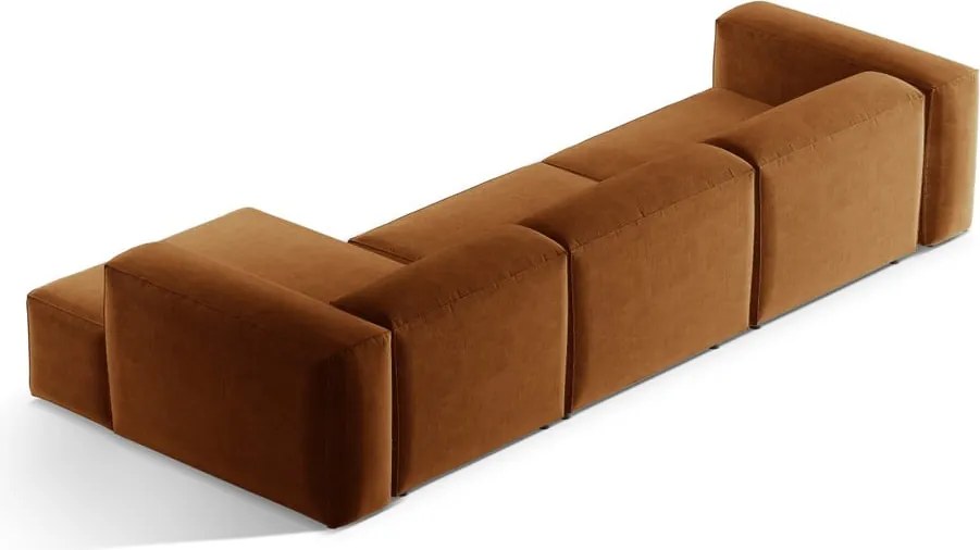 Téglavörös sarokkanapé (jobb oldali-heverő résszel) Bergamo – Cosmopolitan Design