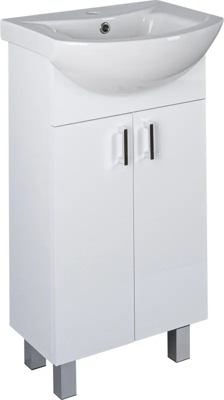VivaStyle EKONOMIK 45 lábon álló 2 ajtós fürdőszoba bútor Sanovit ZENON 6045 mosdóval 45 x 40 cm