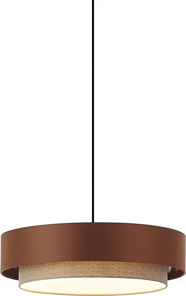 Modern függőlámpa sötét bronz színben, taupe színnel 50 cm 3-lámpás - Drum Duo