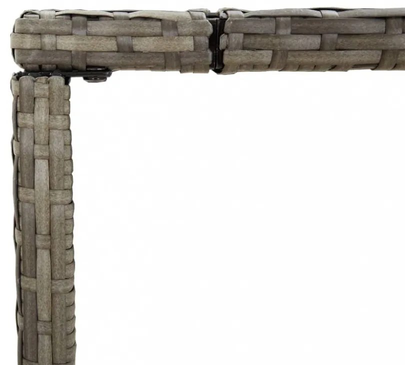 szürke polyrattan üveglapos bárasztal 110 x 70 x 110 cm
