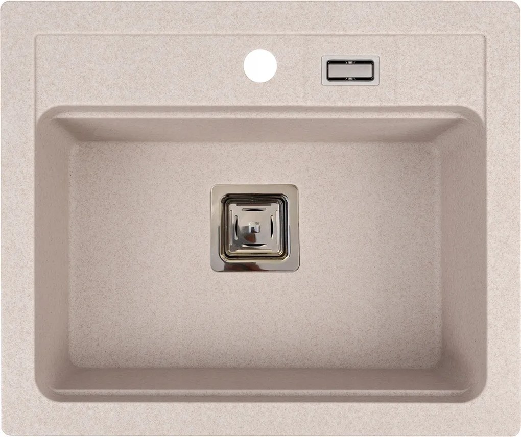 Gránit mosogató Konyhai mosogató York bézs egymedencés 59 x 50 cm