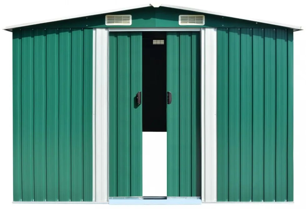 zöld horganyzott acél kerti fészer 257 x 779 x 181 cm
