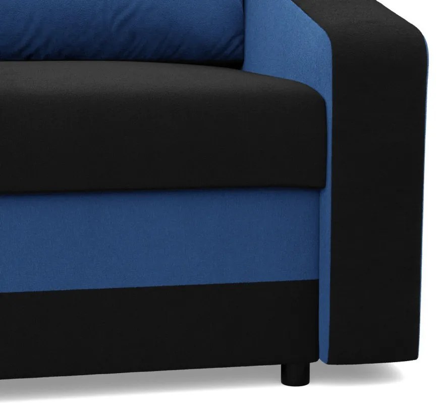 Hewlet fotel, szövet anyag, bonell töltet, fekete - kék