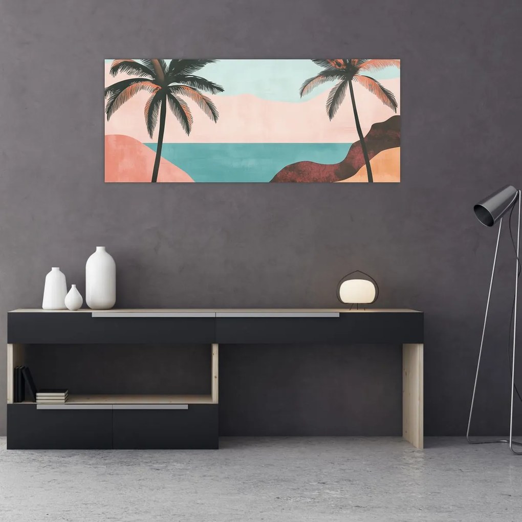 Kép - Pálmafák a tengernél (120x50 cm)