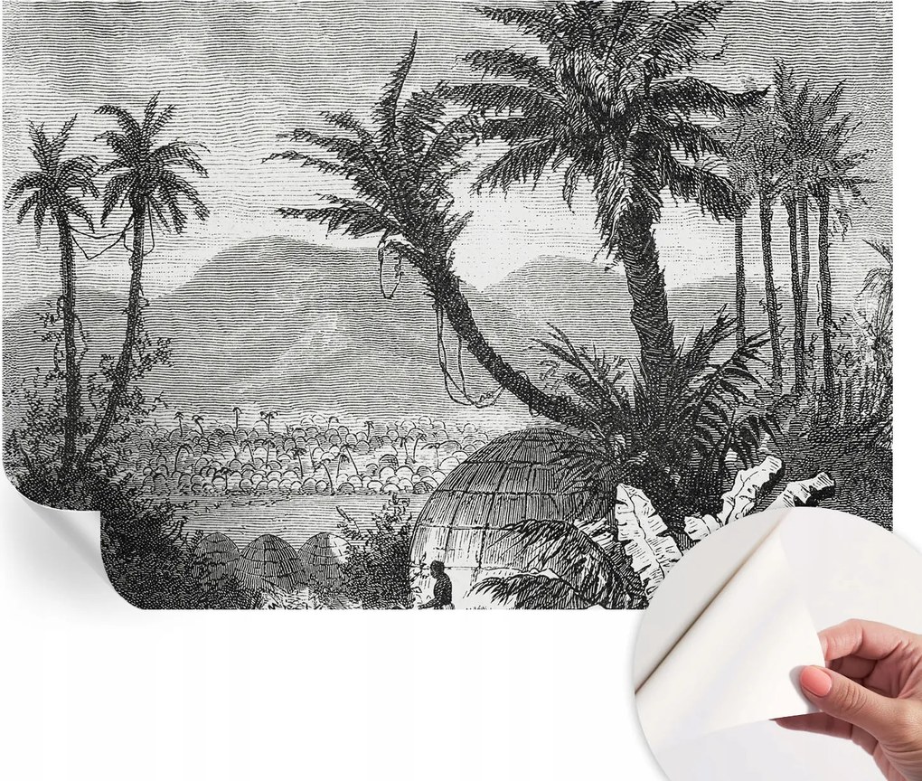 Design fali fotótapéta Öntapadós Trópusi oázis 152x104 cm